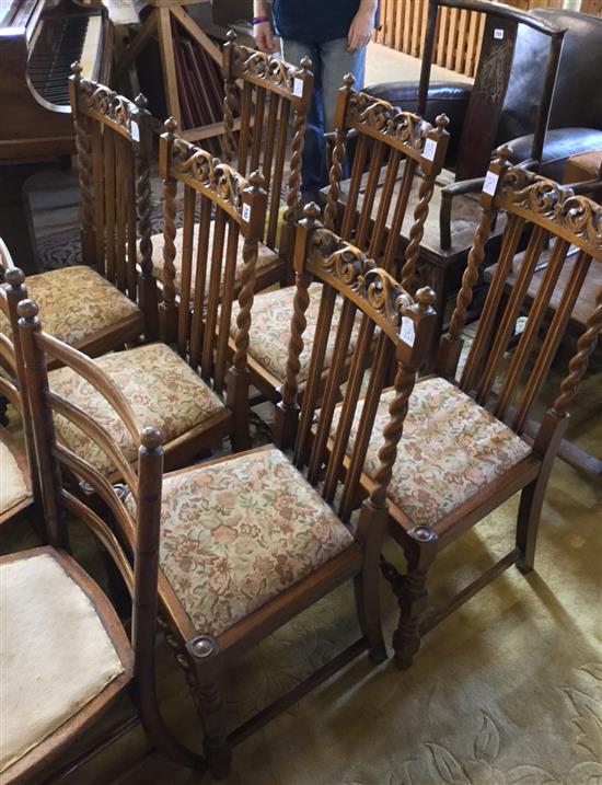 Set 6 oak dining chairs